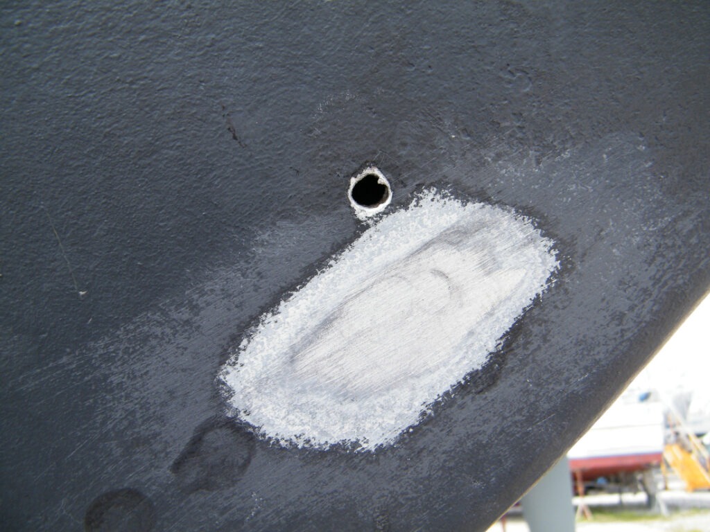 Close up of the hole brought to light by the marine survey