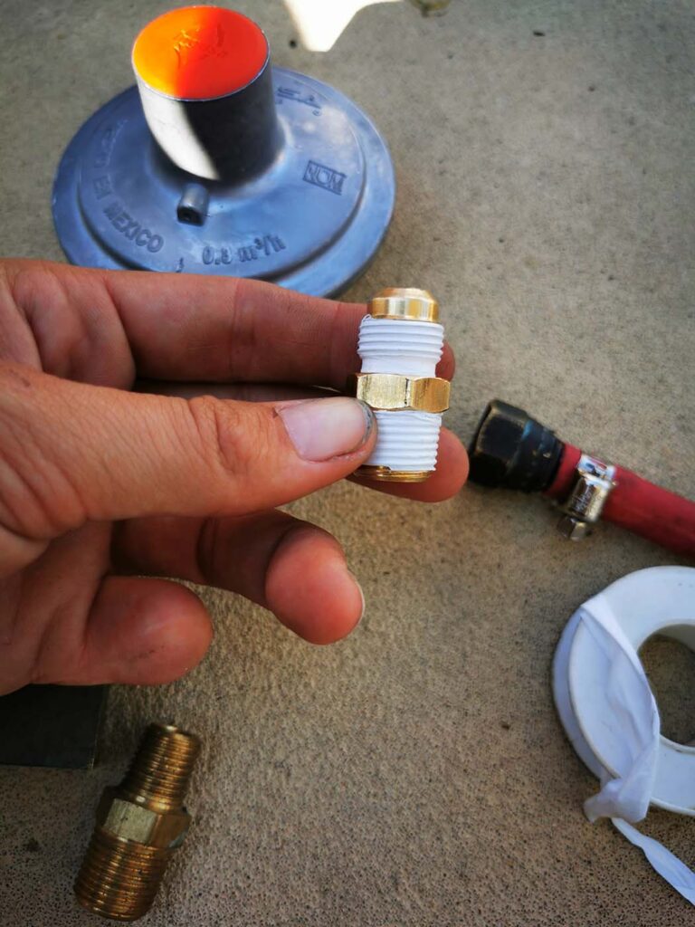 Taped gas connector
