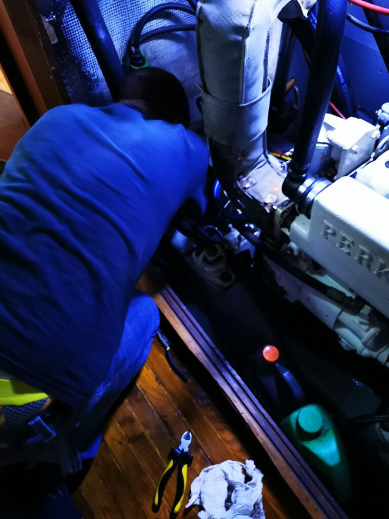 Dave is disassembling the coupling