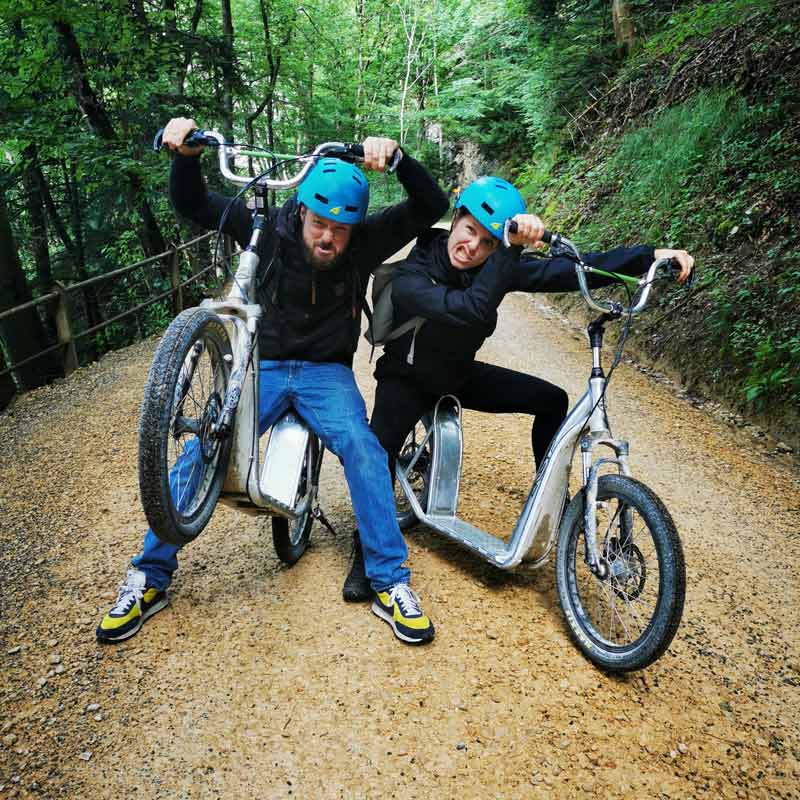 Riding down the Wasserfallen in Switzerland